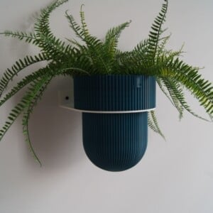 STERKSTAEL Flora S Eco Pot Petrol Green - bloempothouder - kleur houder wit - kleur pot donkergroen - inclusief bloempot ø12cm - poedercoating - staal