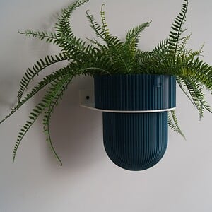 STERKSTAEL Flora S Eco Pot Petrol Green - bloempothouder - kleur houder wit - kleur pot donkergroen - inclusief bloempot ø12cm - poedercoating - staal