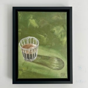 Schilderij "Coffee + Winter Sun" - origineel kunstwerk in olieverf