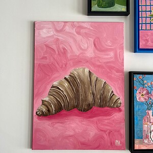 Schilderij "Je veux une croissant" - origineel kunstwerk van olieverf
