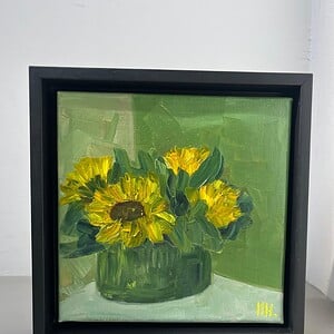 Schilderij "zonnebloemen" - origineel kunstwerk in olieverf