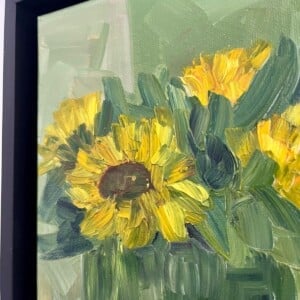Schilderij "zonnebloemen" - origineel kunstwerk in olieverf
