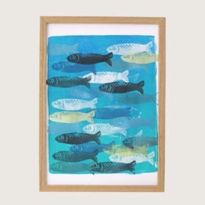Visjes in de zee, frisse wand decoratie