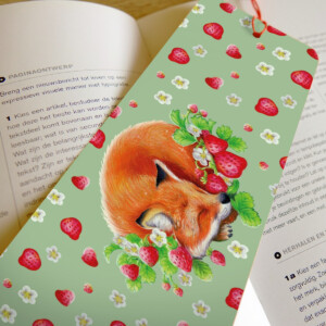 Vos aardbeien, boekenlegger, 74x210 mm