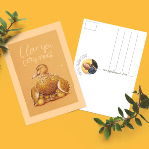 Wens kaart verjaardag Moeder eend I love you very much