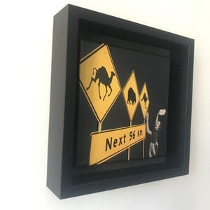 -clean it like you mean it- 20x20x1 cm handgeknipte collage op schildersdoek