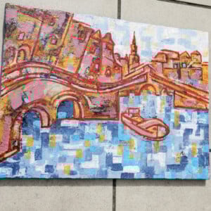 evening Amsterdam - Acrylwerk op doek