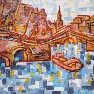 evening Amsterdam - Acrylwerk op doek