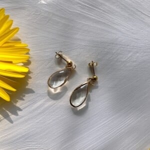 oorbellen met crystal glas hanger