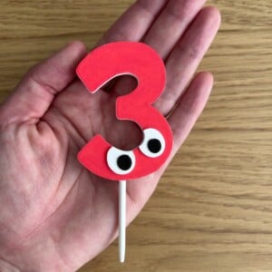 3e Verjaardagsfeest – Cijfertaarttopper 3 – Handgemaakt & Uniek