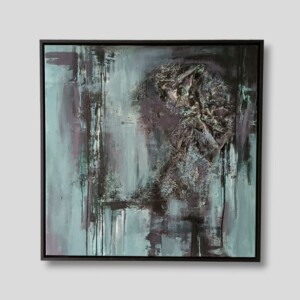 Abstract schilderij - duister groen