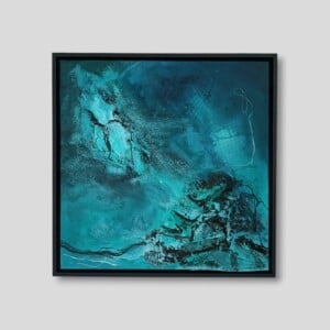 Abstract schilderij 3D - Deep turqoise