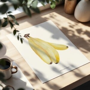 Bananen Poster | Handgeschilderde fruitillustratie – Anna-Mae Studio