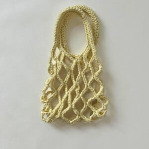 Crochet net bag - butter yellow