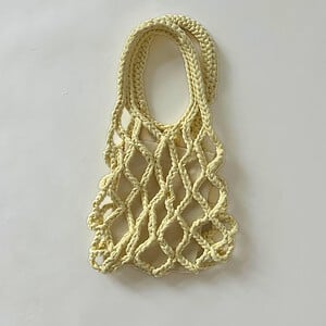 Crochet net bag - butter yellow