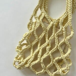 Crochet net bag - butter yellow