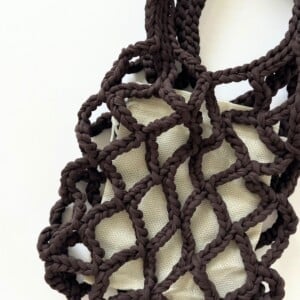 Crochet net bag - cacao bruin