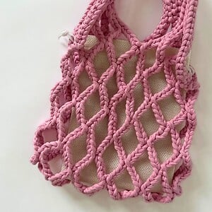 Gehaakte net bag - roze