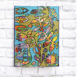 Dansende bladeren. Origineel schilderij