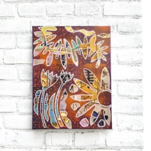 Dansende bladeren. Origineel schilderij