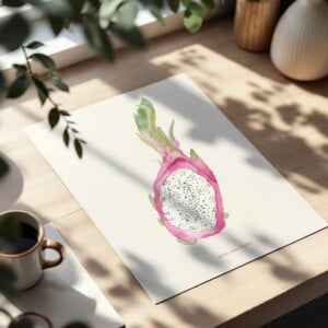 Dragon Fruit Poster | Handgeschilderde fruitillustratie – Anna-Mae Studio