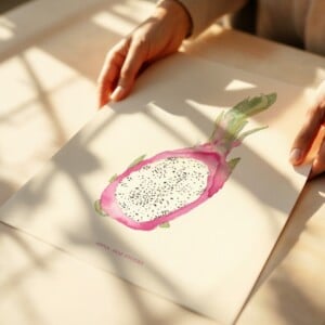 Dragon Fruit Poster | Handgeschilderde fruitillustratie – Anna-Mae Studio