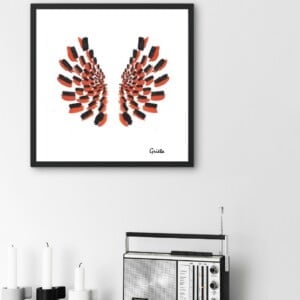 Kunst print, Eco materiaal, Handgemaakt, Uniek stuk! = Earned to FLy (poster, verschillende afmetingen)