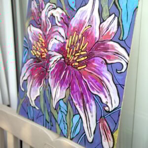 Bloemenwereld. Origineel schilderij op paneel.
