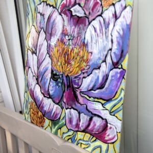 Bloemenwereld 2. Origineel schilderij op paneel.