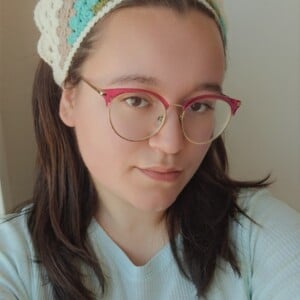 Gehaakte bandana 'Crème, beige en turquoise'