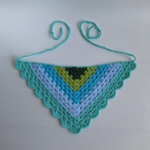 Gehaakte bandana 'Mintgroen, turquoise en donkergroen'