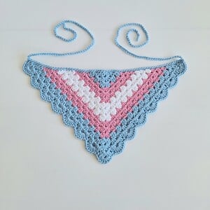 Gehaakte bandana 'Transgender vlag'