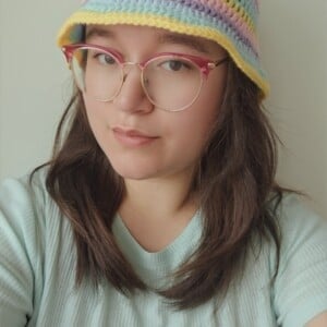 Gehaakte bucket hat | Pastel regenboog