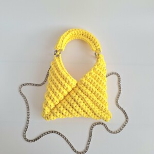 Gehaakte crossbody tas | Geel