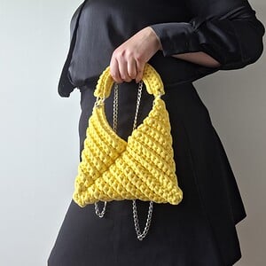 Gehaakte crossbody tas | Geel