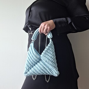 Gehaakte crossbody tas | Lichtblauw