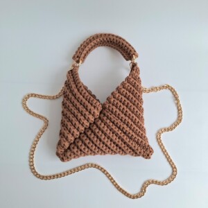Gehaakte crossbody tas | Lichtbruin