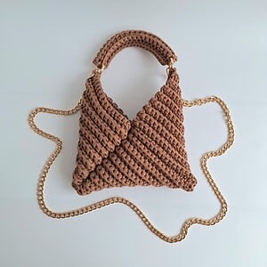Gehaakte crossbody tas | Lichtbruin