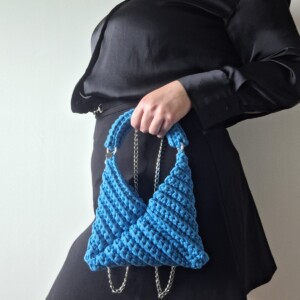 Gehaakte crossbody tas | Petrol