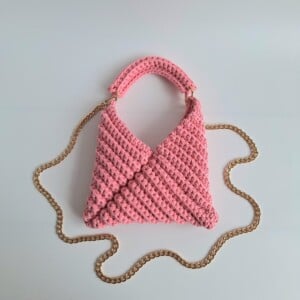Gehaakte crossbody tas | Roze