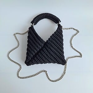 Gehaakte crossbody tas | Zwart