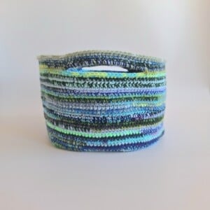 Gehaakte opbergmand | Blauw gemêleerd