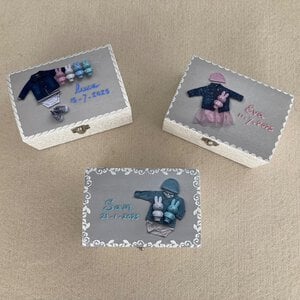 Gepersonaliseerde bamboe bewaardoos geboorte