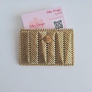 Geweven pasjeshouder | Metallic goud
