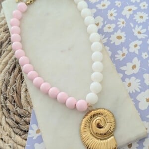 Golden Bead Statement ketting