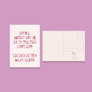 Grappige Moederdagkaart – Mama, sorry… | Handgemaakt op duurzaam papier