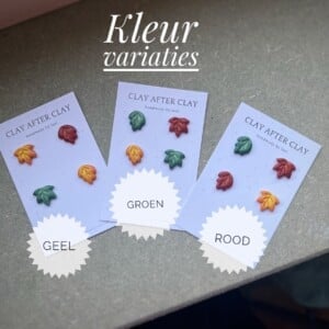 Handgemaakte herfstige blaadjes oorbellen - set van 4