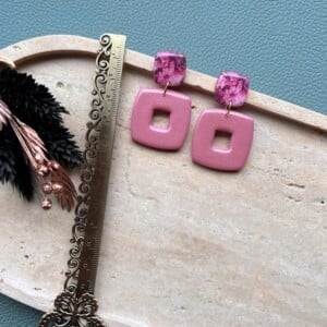 Harper copper oak klei oorbellen