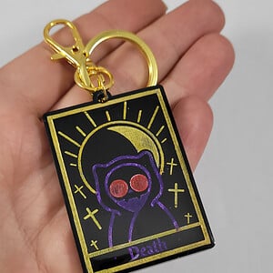 Kat tarot kaart sleutelhanger