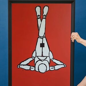 Kunst print, Eco materiaal, Handgemaakt, Uniek stuk! = Balans (poster, Rood, verschillende maten)